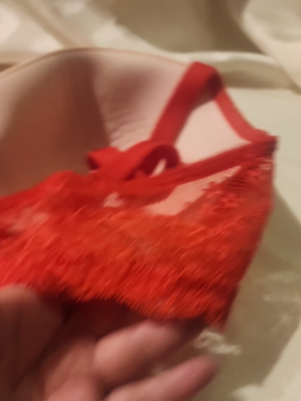 Victoria's Secret Red Lace Embellished Push-Up Bra - Picture 7 of 12